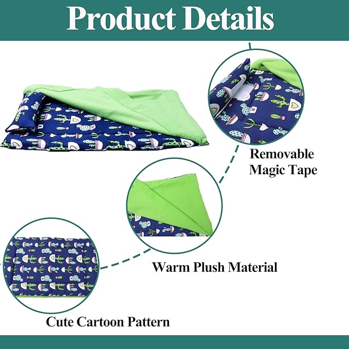 Bearded Dragon Tank Accessories, Reptile Bedding Hammock Soft Fabric Warm Sleeping Pillow with Cover Substrate for Bearded Dragon Leopard Gecko Lizard