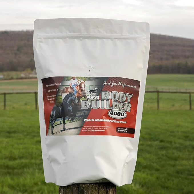 Pennwoods Body Builder 4000, Horse Weight Gain Supplement, High Fat and Energy Horse Weight Builder with Body Conditioning Horse Vitamins, Improves Hoof Quality - 12lb Bag