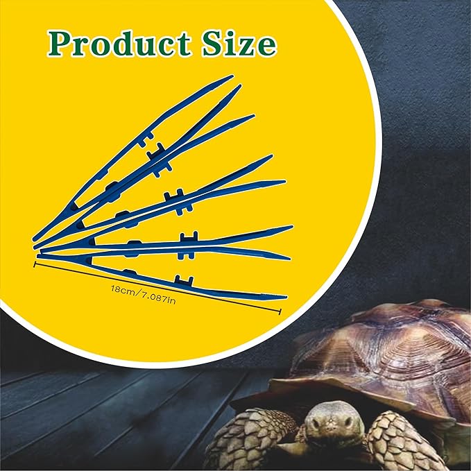 4-Pack Reptile Feeding Tongs Set - Hygienic Anti-Slip Blue Tweezers for Bearded Dragons, Lizards, Snakes, Aquariums & Small Animals