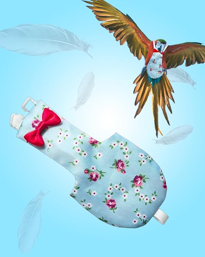 UKJENT Bird Diaper Protective Parrot Nappy - 2 Pack, Reusable Flight Suit with Waterproof Inner Layer, Washable Cute Urine Wet Suit for Cockatiel Monk Parakeet Sun Parakeet Lory(S)