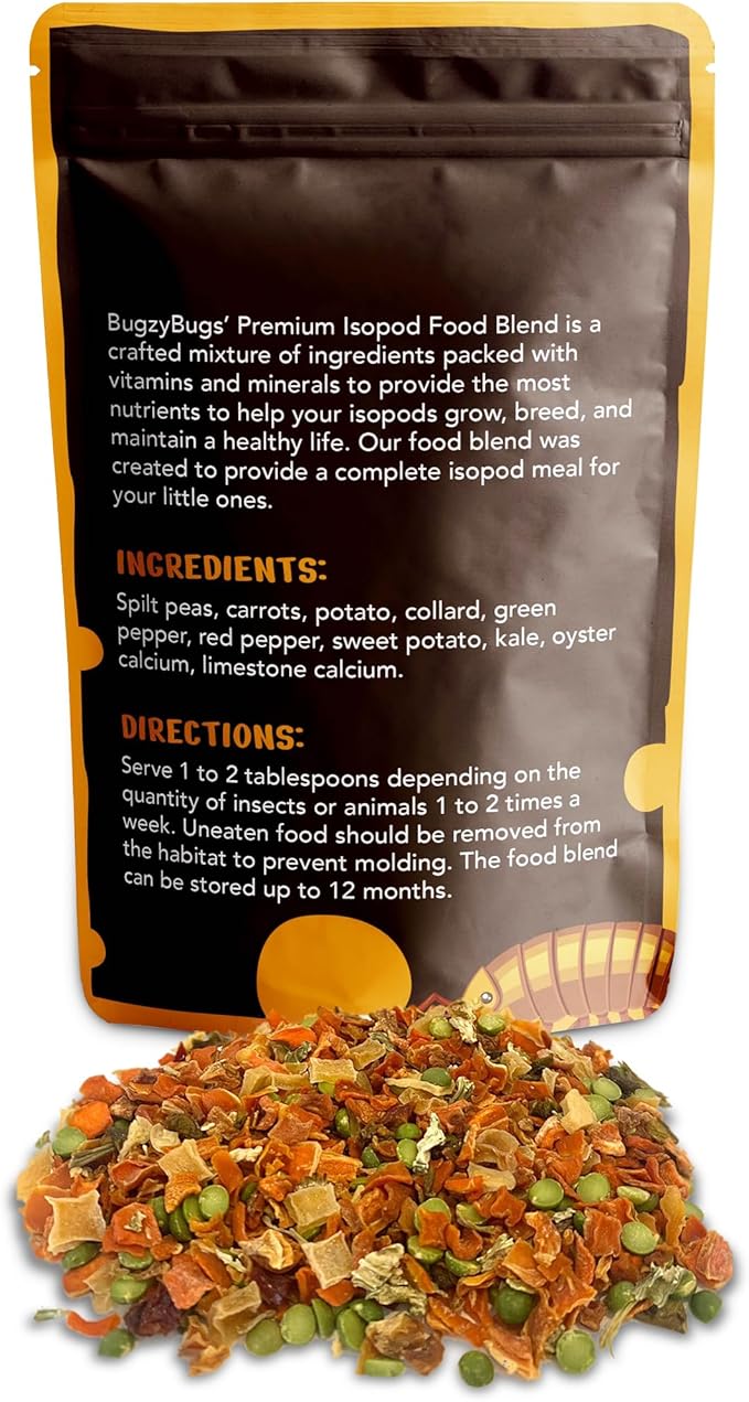 Isoblend Premium Isopod Food Feed Mix All Natural Vegetable Dry Blend for Insects Reptiles Feeders Invertebrates