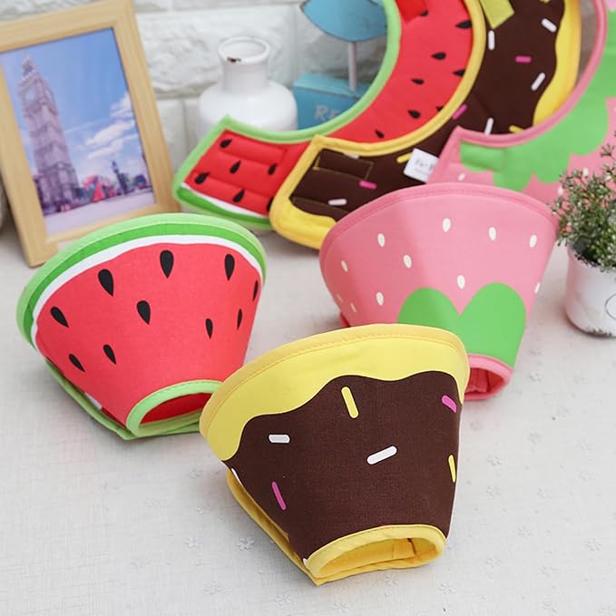 Soft Dog Cone Collar for Dogs After Surgery, Adjustable Dog Recovery Cone Collar for Medium Small Puppy Dogs and Cats to Stop Licking (Watermelon M)