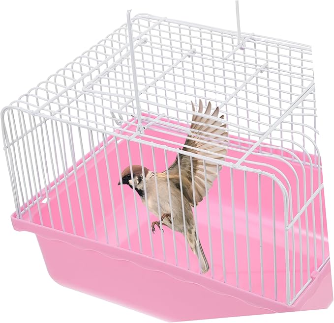 Toyvian Portable Bird Travel Cage for Lovebirds Parakeets Small Animals Lightweight Bird Carrier Comfortable Habitat for Indoor Travel Use