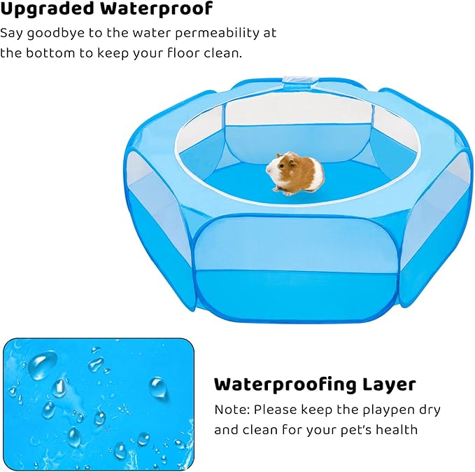 Amakunft Small Animal Pop-Up Playpen with Mesh Cover, 47'' x 23.6'' x 15'' Chicken Brooder Box, Play Pen Indoor Outdoor for Guinea Pigs, Bunny, Rabbits, Ferrets, Chinchillas, Kittens