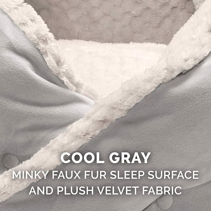 Furhaven 24" Round Pet Bed for Indoor Cats & Medium/Small Dogs, 100% Washable, For Pets Up to 35 lbs - Minky Plush & Velvet Hug Bed - Silver Gray, 24-inch