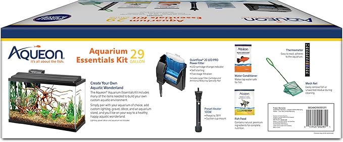 Aqueon Fish Tank Aquarium Essentials Starter Kit for 29 Gallon Tanks