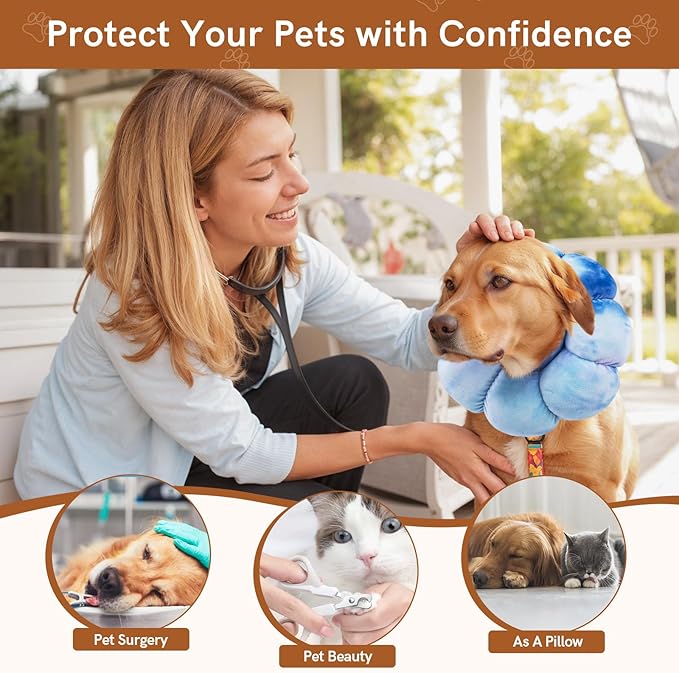 Cat Cone Collar Soft, Adjustable Cats Protective Neck Recovery Collar After Surgery