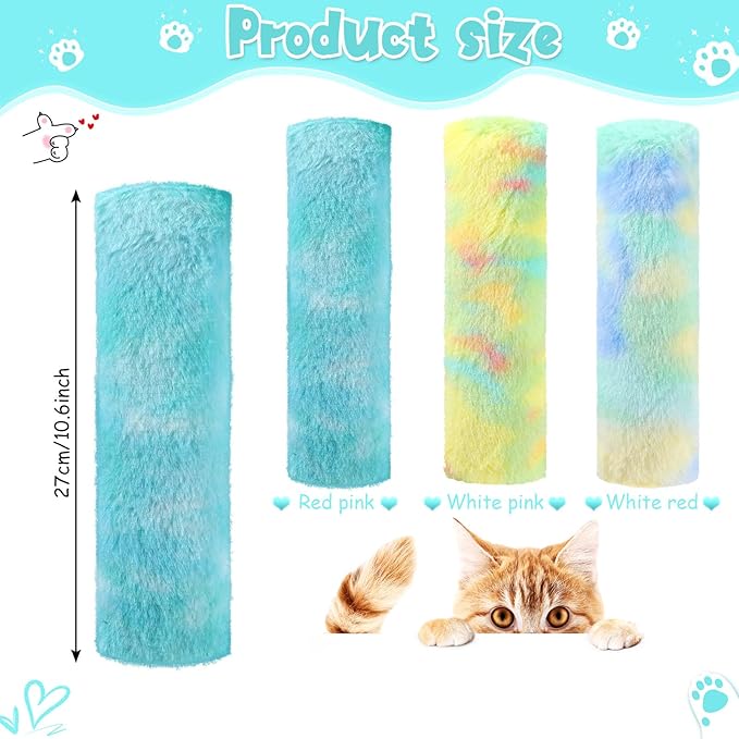 Civaner 6 Pcs Cat Catnip Toys for Indoor Cat 10.6 Inch Kitten Kicker Stick Catnip Toy with Crinkle Sound Inside Interactive Soft Plush Kitten Pillow Chew Exercise(Fresh, Yellow, Mint Green, Blue)