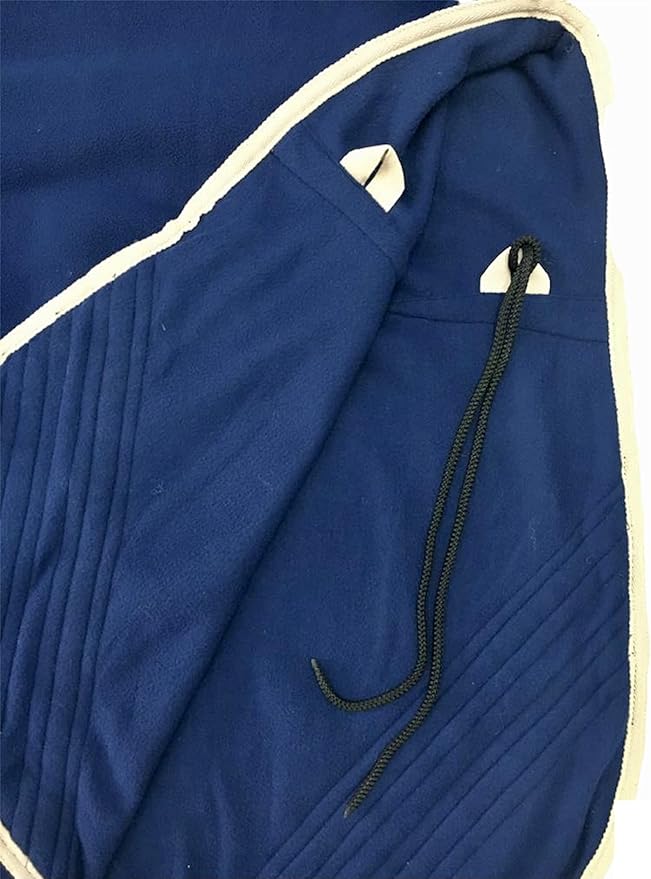 Majestic Ally Anti Pill Fleece Horse Blanket/Sheet with Silver Braided Rope (Navy, 80)