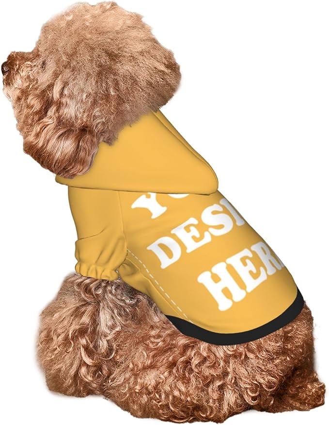 Dog Costume, Custom Dog Hoodie, Dog Name Costume Holiday Pet Pajamas Outfit, Personalized Pet Coat Costumes for Small Medium Large Dogs and Cats for Winter, Gold, XXS