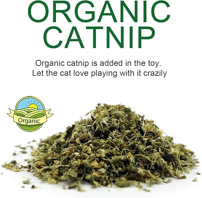 TTcat Organic Catnip Pillow for Indoor Cat and Kitten,Cat Crinkle Kicker Toy Chew Toy,Yellow