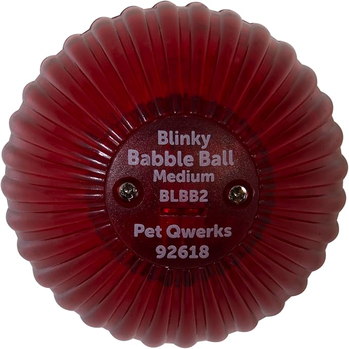 Pet Qwerks Blinky Babble Ball - Flashing Interactive Chew Dog Toy - Medium