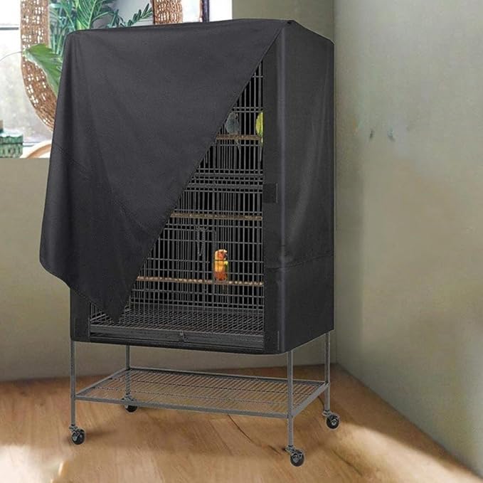 Parrot Cage Cover Breathable,Black Out Lightweight Washable Dust Proof Hood for Lovebird Canary Conure Cockatiel Parakeet Pet Night