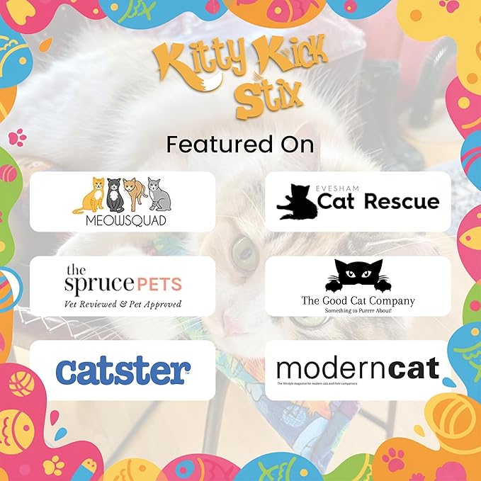 Kitty Kick Stix 11" Catnip Kicker Toy – Set of 2 | Handmade in USA | Interactive Cat & Kitten Toy | Packed with 100% Potent Catnip for All Breeds (Holiday (Set of 2))