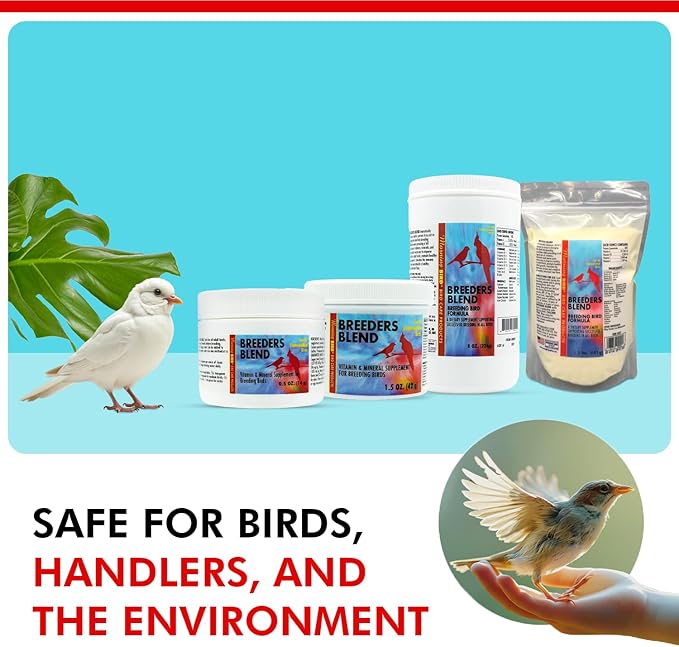 Morning Bird Breeders Blend 8 oz – Protein Supplement for Birds – Supports Breeding, Chick Growth, Muscle Development & Immune Support – Daily Vitamin Blend for Strong Bones & Overall Health