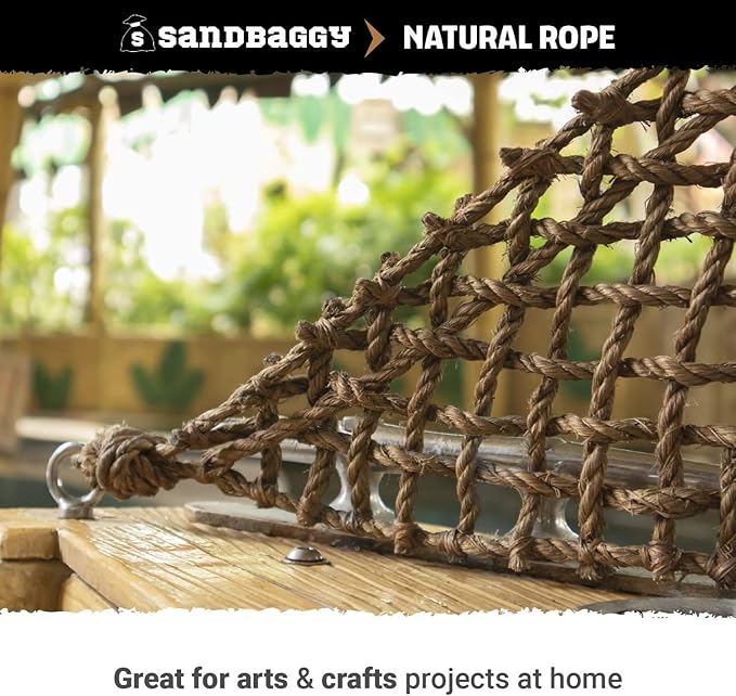 Sandbaggy Sisal Rope Twine 1/4 inch x 500 ft | Industrial Grade (4 Rolls)