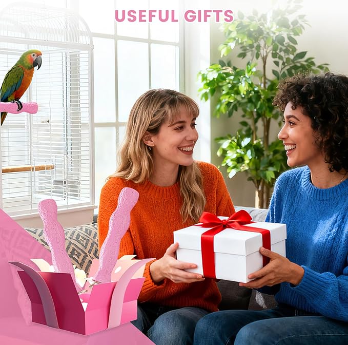 2pcs Bird Beak Grinding Stone, Anti-Slip Parakeet Nail Trimming Stick Resin, Bird Parrot Cage Perch Stand Platform Foot, Claws Trimmer Chewing Toys for Budgies, Parakeets, Cockatiels, Conures