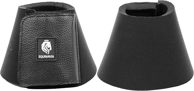 Equinavia Toki Bell Boots for Horses | Neoprene Overreach Boots - Black - XXL