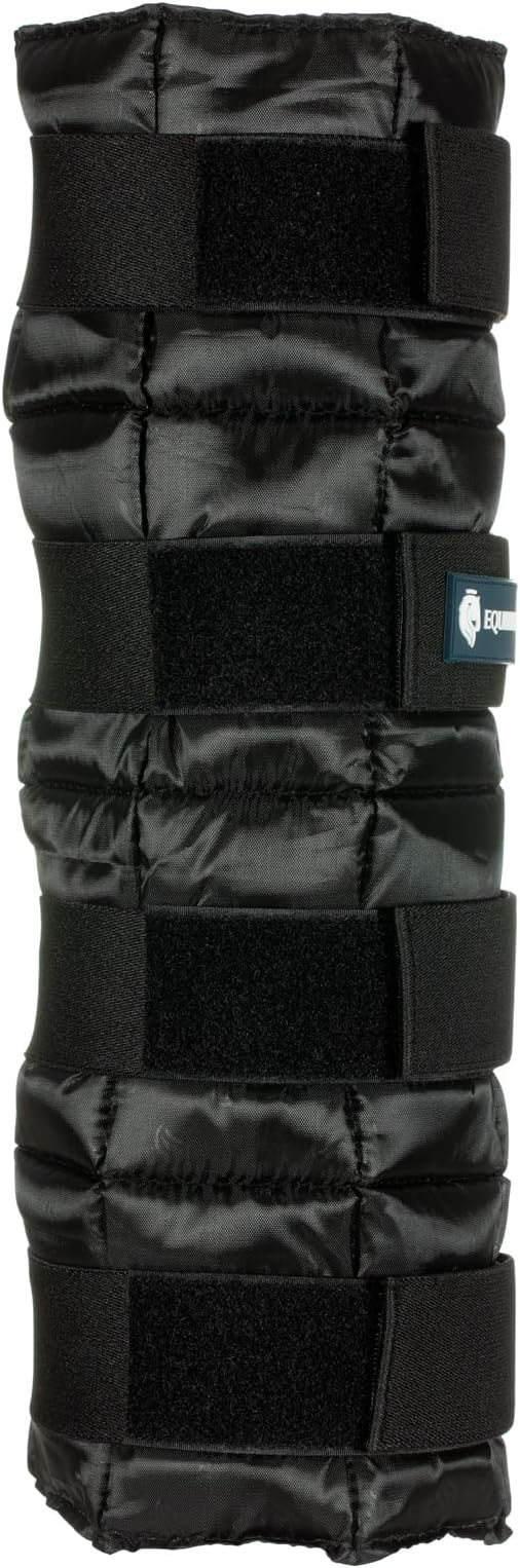 Equinavia Cool Relief Therapy Ice Boots Leg Wraps Pair for Horses, Gel Pack with Adjustable Straps | 16.5" x 15.5" with Storage Bag - Black - Pair - One Size