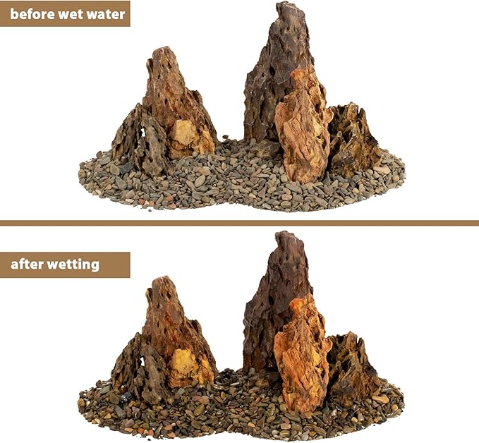 Dragon Rocks Aquariums Stones Natural Rocks for Aquascaping, Aquariums, Terrariums, Vivariums Decorative Stone,Reptile Enclosures,Paludariums,and Gardens-10lb（2 to 7 inch）