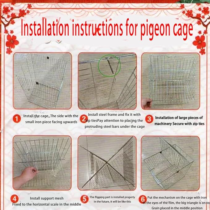 Pigeon Cage, Household Automatic Sky Falling Bird Container Rotating Flip Board Outdoor, Breeding Farm Specific Pigeon Coop,Pigeon Trap with Escape.
