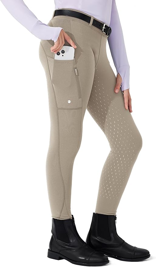 Willit Girls Fleece Horse Riding Pants Equestrian Breeches Kids Winter Riding Tights Thermal Schooling Tights