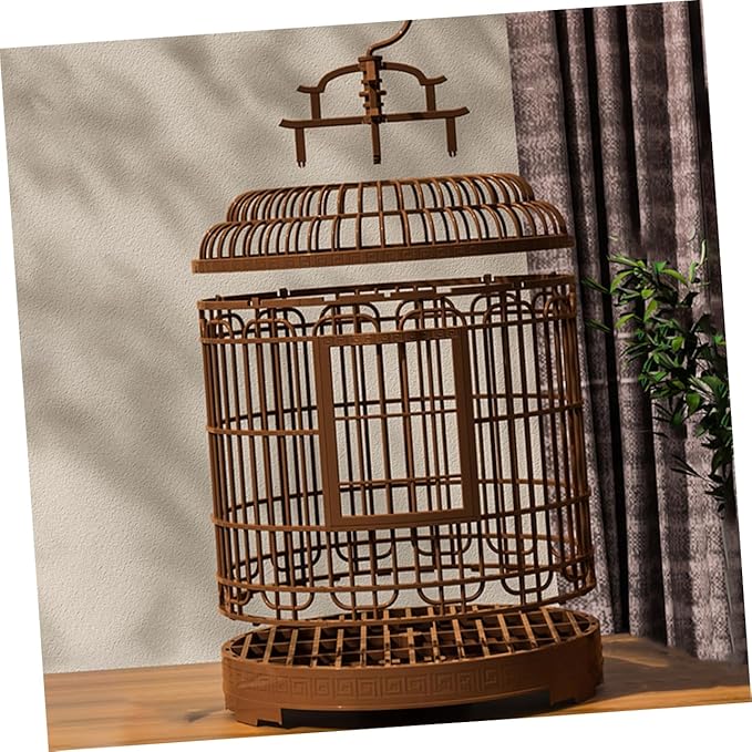 Milisten Large Portable Bird Carrier Cage for Lovebirds Parakeets and Cockatiels Retro Plastic Design Travel-Friendly for Home and Outdoor Use