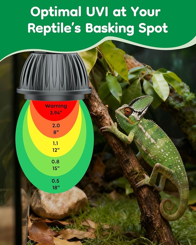 Pawfly UVB Light for Reptiles, 3 W 5.0 UVB Bulb, Tropical Reptile UVA UVB Lamp for Calcium & Vitamin D3 Synthesis, High Intensity LED Lamp for Turtle, Lizard & Red-Footed Tortoise