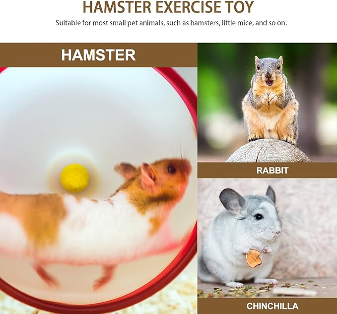Hedgehog Wheel Hamster Exercise Wheel Running Ball Small Pet Activity Wheels Silent Toy Jogging Wheel Pet Cage Accessories for Gerbils Mice Guinea Pig Rat Transparent 12 Inch Hamster Wheel