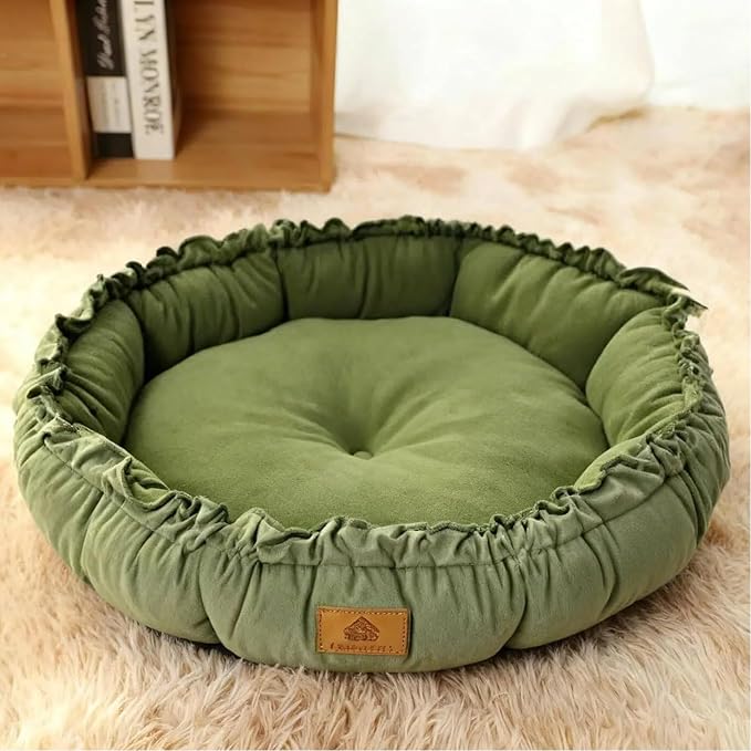 AYONS Pet Pad for Cats & Small Dogs - Deep Gray & Dark Green, S/M/L Sizes, Soft Comfortable Sleeping Cushion, Non-Slip Bottom Rest Bed, Washable Indoor Cuddle Mat