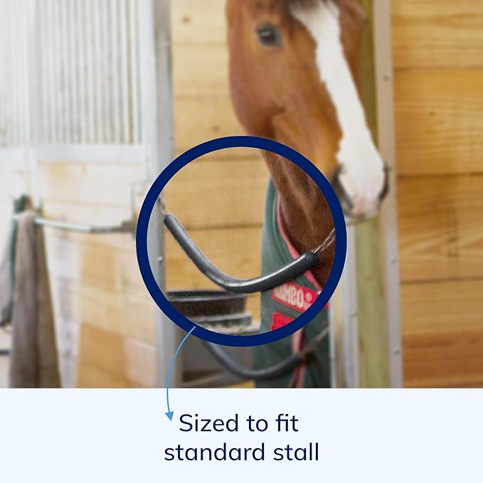 SmartEquine Stall Chain | Stall Area Fence Gate Hardware | Standard Size | Features 2 Double-Ended Snaps | 1" Wide Rubber | 45.5" Long | Black