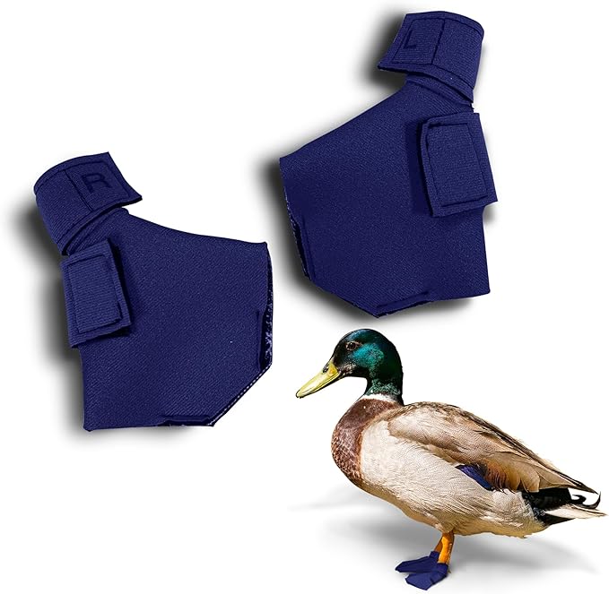 Duck Shoes for Injured Feet – Protective Neoprene Footwear for Ducks, Protective Shoes for Birds with Injured feet, Bumblefoot Relief - Small, 2.5’’ Max. Inside Width - Navy