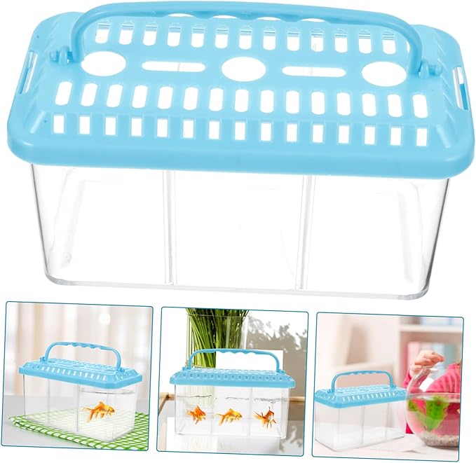 VOSAREA Transparent Fish Breeding Box with Compartment Dividers Fish Isolation Tank for Betta Shrimp Easy to Clean Portable Design Safe Material Increases Survival Rate