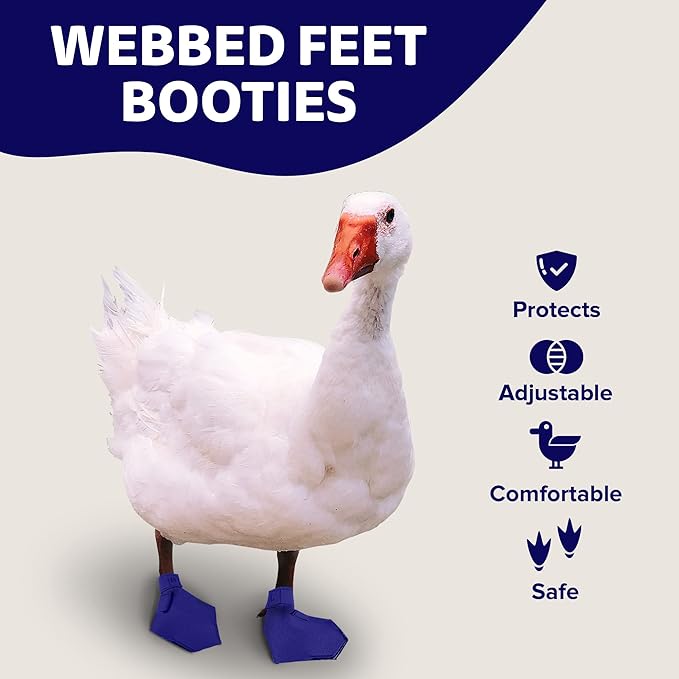 Duck Shoes for Injured Feet – Protective Neoprene Footwear for Ducks, Protective Shoes for Birds with Injured feet, Bumblefoot Relief - Large, 4.5” Max. Inside Width - Royal Blue