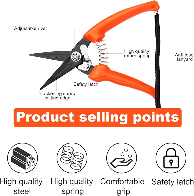 Professional Sheep Hoof Trimmer Scissors, Versatile Sheep Hoof Trimmer for Sheep, Goats and Alpacas with Non-Slip Handles for Safe and Precise Hoof Trimming (8 Inch)