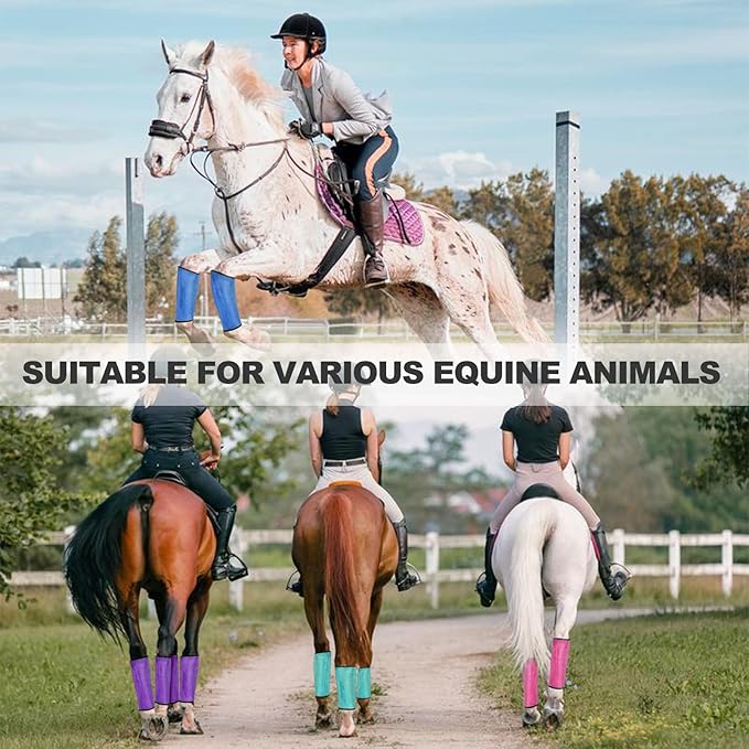 Loose Fitting Horse Fly Boots, Breathable Mesh Boots Protective Horse Leg Wraps, Horse Leggings for Preventing Flies and Mosquitoes Bites-Reduces Leg Fatigue