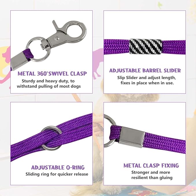 Pet Grooming Loop for Dogs - Nylon Restraint Noose Adjustable Slip Rope Dog Grooming Supplies for Dog Grooming Arm and Pet Grooming Table - 3 Pack