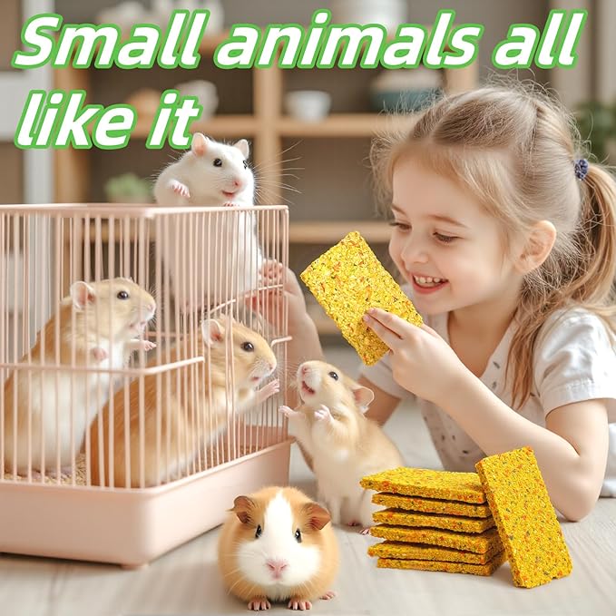 Rabbit Toys 10pcs Crispy Bunny Chew Treat Guinea Pig Timothy Hay Chips Compressed Hamster Molar Snack for Grinding Teeth Nutritional Chinchillas Food Dental Squirrel Gerbil Rat Chipmunk Pet