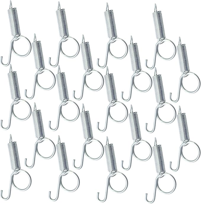 Pet Cage Door Latch Spring Hook - 20 Pack Heavy Duty Spring Loaded Dog Crate Lock, Galvanized Steel Chicken Coop Latches for Rabbit Hutch, Bird Cage, Wire Mesh Enclosures