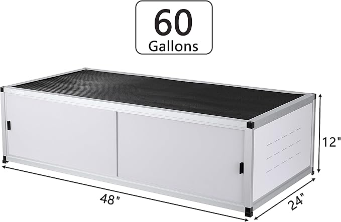 Versatile PVC Reptile Cabinet with Acrylic/PVC Door Options - Large Reptile Terrarium 48 * 24 * 12 inch Ideal for Snake Cage or Multi-Functional Enclosure (12-Inches Height)