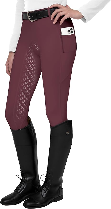 FitsT4 Sports Women's Full Seat Riding Tights Active Silicon Grip Horse Riding Tights Equestrian Breeches