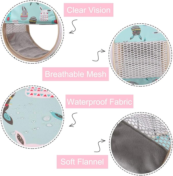 Small Pet Carrier Bag Portable Travel Carrier for Hamster Rat Baby Guinea Pig Sugar Glider Hedgehog Small Birds (M, Green)