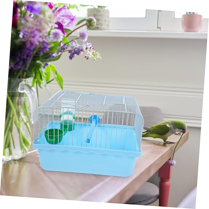 VANZACK Portable Birdcage Bird Carrying Carrier Parrot Cage Pet Travel Cockatiel Parrot Travel Carrier Pet Travel Travel Carrier Blue Iron