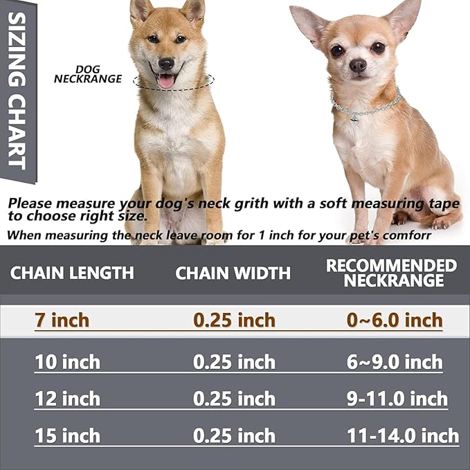 HOWWFALY Dog Collar and Cat Chain Necklace Stainless Steel Adjustable 18K Sliver Heart-Shaped Necklace for Small Pets Cats Kitten Puppy (Sliver, 7 inch)