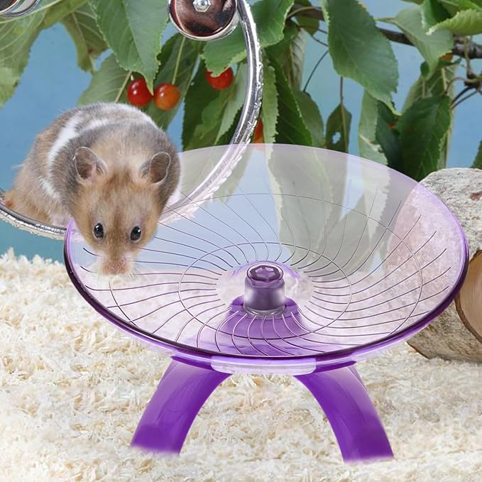 POPETPOP Silent Hamster Running Wheel 7 Inch Exercise Toy for Hamsters Gerbils Mice Hedgehogs Squirrels Quiet Fitness Wheel for Small Pets