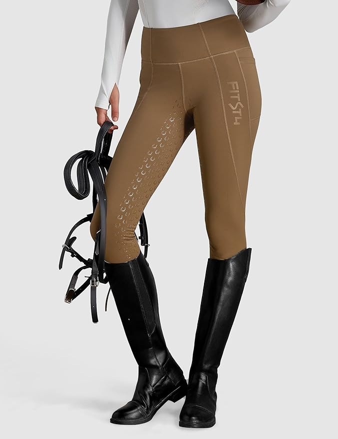 FitsT4 Sports Women's Winter Riding Breeches Fleece Lined Horse Riding Pants Tights Full Seat Silicone Equestrian Breeches