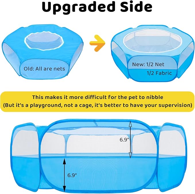 Amakunft Small Animal Pop-Up Playpen with Mesh Cover, 47'' x 23.6'' x 15'' Chicken Brooder Box, Play Pen Indoor Outdoor for Guinea Pigs, Bunny, Rabbits, Ferrets, Chinchillas, Kittens