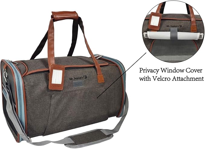 Mr. Peanut's Gold Series Big Apple XL Size Airline Compliant Expandable Pet Carrier V3.0 (Charcoal Ash)