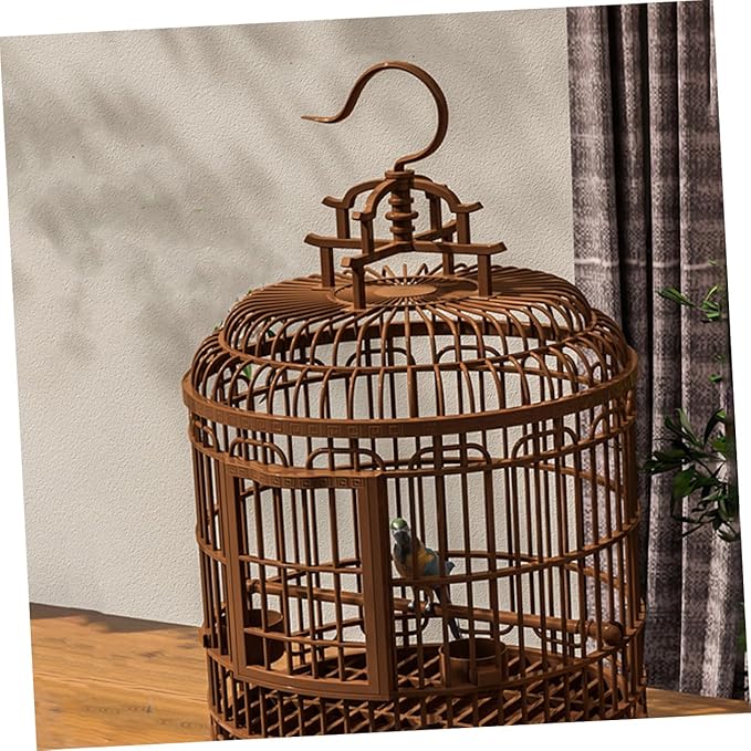 Milisten Large Portable Bird Carrier Cage for Lovebirds Parakeets and Cockatiels Retro Plastic Design Travel-Friendly for Home and Outdoor Use