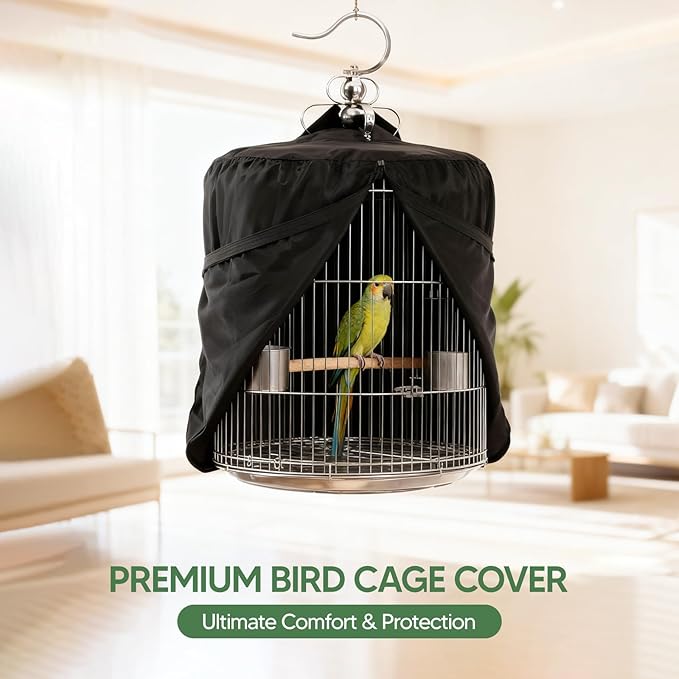 Bird Cage Cover Birdcage Cover Protector Washable Sunproof Dustproof Windproof for Lovebirds Parrot Budgies Home Use Indoor, 38cmx46cm